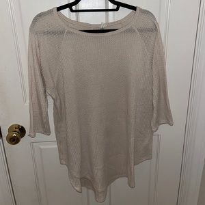 Knit quarter-sleeve top